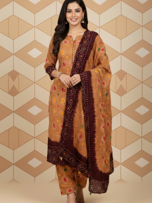 MAROON SKIN, LINEN 3PC SUIT, FRONT VIEW